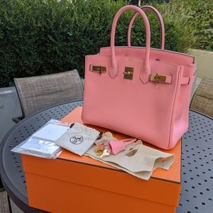 Hermes Birkin 30cm Pink and Gold buckle